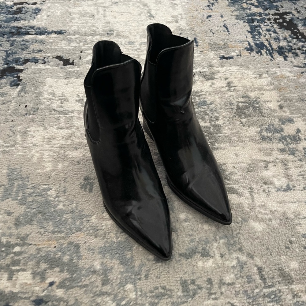 Black patent boots